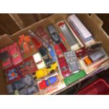 Tray of vintage diecast toys including corgi, budgie, marjorette etc.