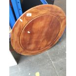 A wooden lazy susan