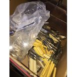A box of cutlery to include EPNS