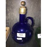 Blue glass 19th century bottle