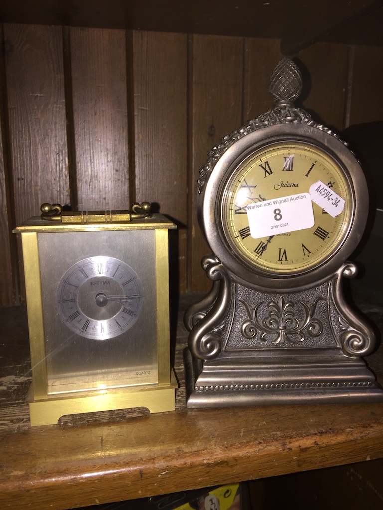 Brass clock and Juliana clock