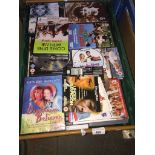 A crate of DVDs