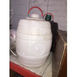 2 plastic barrels