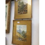 T. Raymond, a pair of river landscape watercolours, both signed lower right, 26cm x 19cm each,