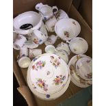 Box with mainly Edwardian Coalport china teaware