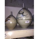 2 studio pottery vases - Derek Clarkson