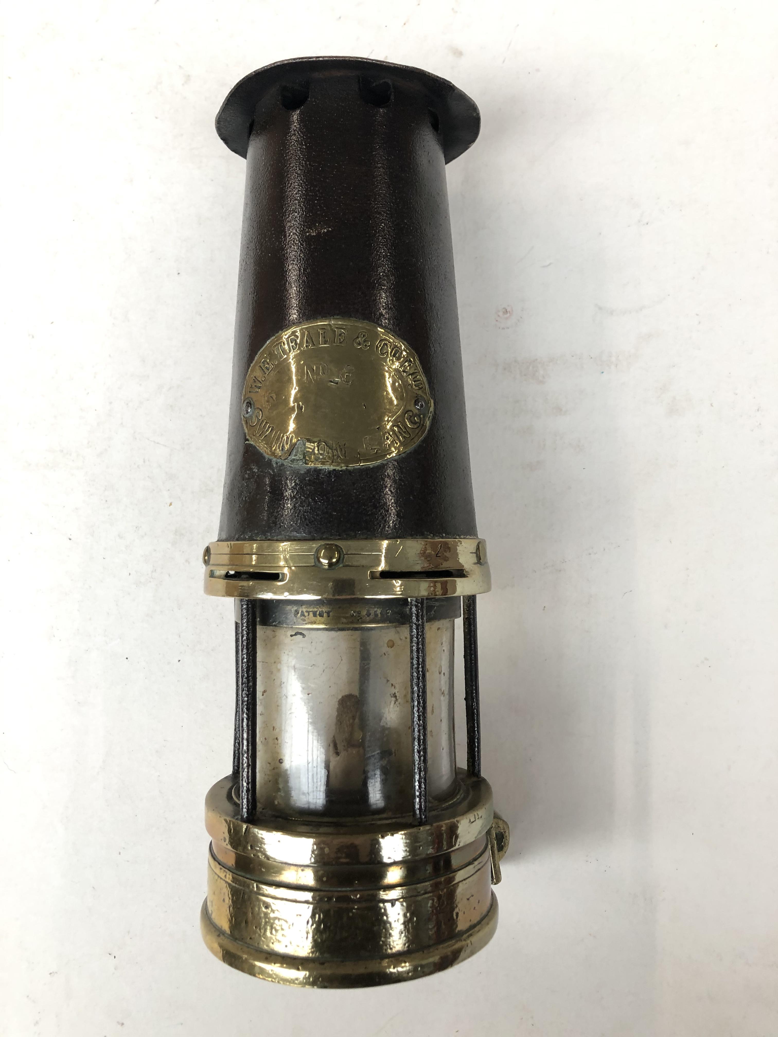 Vintage miners lamp by W. E Teale and company - Image 2 of 8