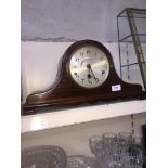 Domed mahogany mantel clock