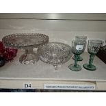 Glassware inc. tazza, bowl and three glasses