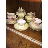 Ten pieces of Ewardian RS Prussia porcelain teaware