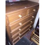 A pine chest of drawers, H110cm.