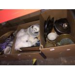 3 boxes of misc household and kitchenware