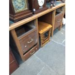 A large 1930s oak pedestal desk