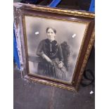 Framed photograph of Victorian lady