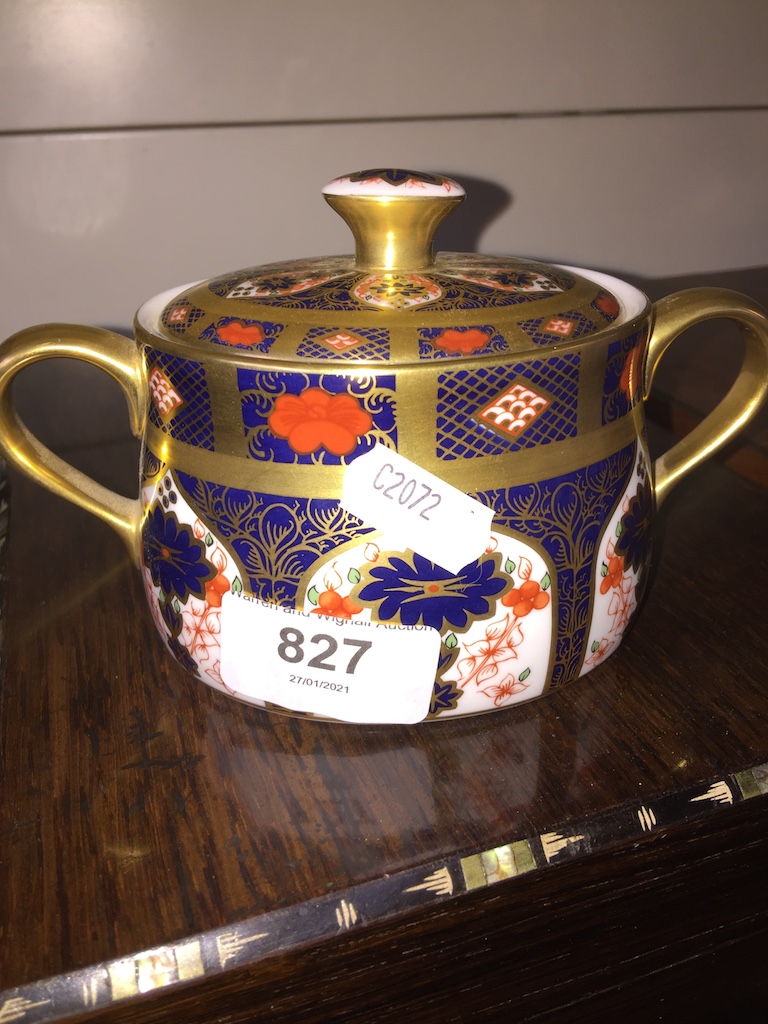 Royal Crown Derby two handled pot and cover. UK P&P £12+VAT