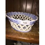 Early 19th century Copeland blue and white pierced bowl