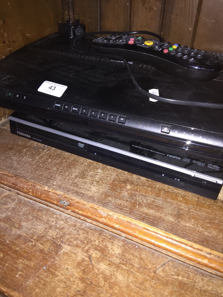 A Samsung digi box and a Toshiba DVD player