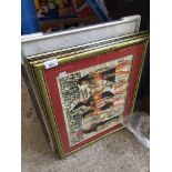 A collection of six assorted pictures and frames