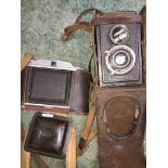 Vintage voigtlander brilliant TLR camera and GB-kershaw 630 folding camera