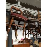 A balloon back chair and a spindle back chair