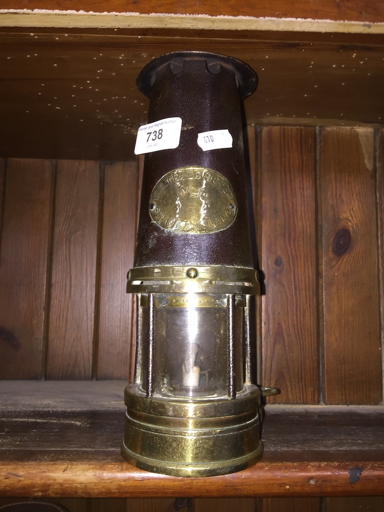 Vintage miners lamp by W. E Teale and company