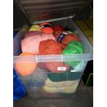 A crate of knitting wool
