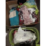 A box of bags and scarfs
