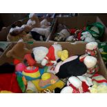 3 boxes of soft toys