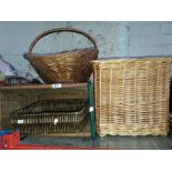 Four wicker baskets