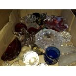 A box of glass ornaments