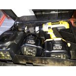 A De Walt 12 volt cordless drill, cased, with charger