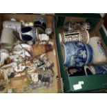 3 boxes of pottery including Stein