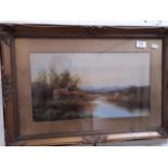 Early 20th century school, landscape oil, unsigned ,24cm x 46cm, framed and glazed.