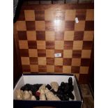 A chess board and chess set