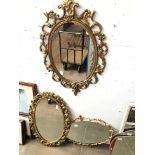 3 ornate framed mirrors