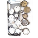 Tin of various pocket watches - as found