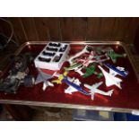 A tray of mainly model aeroplanes