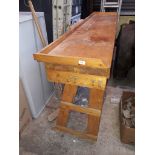 A large pine work bench