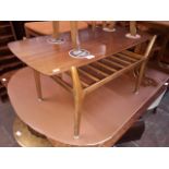 A Nathan retro teak coffee table with lower tier rack, length 90cm.