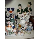 Various Staffordshire and other figures