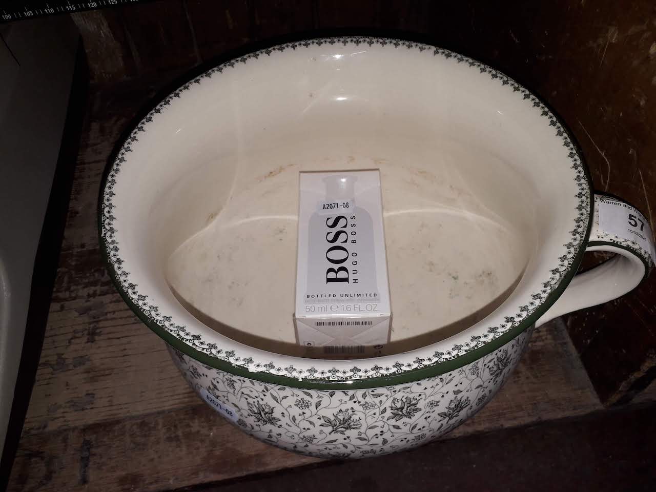 Royal Doulton chamber pot & Hugo Boss aftershave