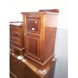 An Edwardian inlaid mahogany pot cupboard, height 81cm.