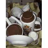 Box of mainly Meakin coffee ware