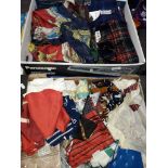 2 boxes of silk and wool scarves
