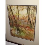 L.R. Woollard, 'Autumn Light', watercolour, signed lower right, 34cm x 26cm, framed and glazed.