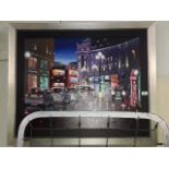 A cityscape print in frame 95cm x 79cm.