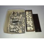 2 boxes of old dominoes