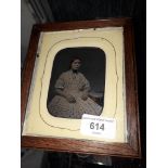 Victorian tinted portrait in small oak frame