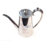 A Mappin and Webb silver plated 1880 coffee pot, height 21.5cm.