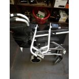 A folding wheelchair